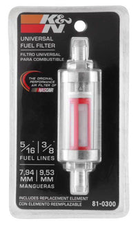 Thumbnail for K&N 5/16in x 3/8in Universal Replacement In-Line Fuel Filter