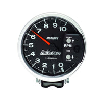 Thumbnail for Autometer 5 inch 10,000 RPM w/ Peak Memory Pedestal Tachometer Auto Gage - Black