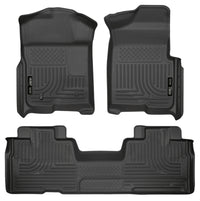 Thumbnail for Husky Liners 09-12 Ford F-150 Super Cab WeatherBeater Combo Black Floor Liners