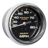 Thumbnail for Autometer Gauge Speedometer 3-3/8in 80MPH Mechanical Marine Carbon Fiber