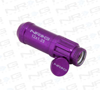 Thumbnail for NRG 700 Series M12 X 1.25 Steel Lug Nut w/Dust Cap Cover Set 21 Pc w/Locks & Lock Socket - Purple