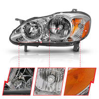 Thumbnail for ANZO 2005-2008 Toyota Corolla Crystal Headlight Chrome Amber