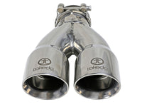Thumbnail for aFe Takeda 2.5in 304 Stainless Steel Clamp-on Exhaust Tip 2.5in Inlet 3in Dual Outlet - Polished
