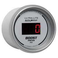 Thumbnail for Autometer Ultra-Lite 2-1/16in 5-60 PSI Digital Boost Pressure Gauge - Silver