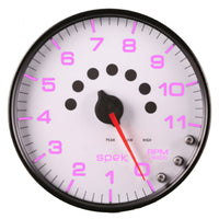 Thumbnail for Autometer Spek-Pro Gauge Tachometer 5in 11K Rpm W/Shift Light & Peak Mem White/Black