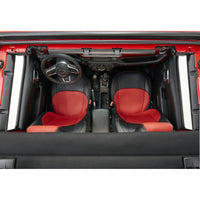 Thumbnail for PRP 2018+ Jeep Wrangler JLU/4 Door/ Jeep Gladiator JT/ Rubicon Front Seat Covers (Pair) - Black/Red