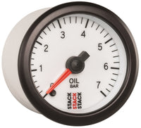 Thumbnail for Autometer Stack 52mm 0-7 Bar M10 Male Pro Stepper Motor Oil Pressure Gauge - White