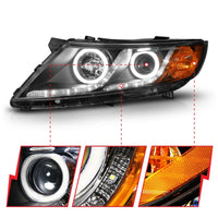 Thumbnail for ANZO 2011-2013 Kia Optima Projector Headlights w/ Halo Black (CCFL)