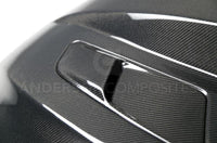 Thumbnail for Anderson Composites 15-17 Ford Mustang (Excl. GT350/GT350R) Double Sided Carbon Fiber Cowl Hood