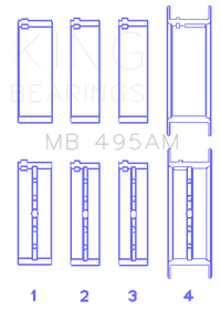 Thumbnail for King Infiniti/Nissan 181CI 3.0L VG30DE/TT V6/122CI 2.0L VG20DET V6 (Size +0.25) Main Bearing Set