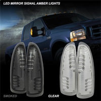 Thumbnail for xTune Ford Superduty F250-F650 03-07 Amber LED Mirror Signal Lens - Smoke ACC-LED-FDSD99-MR-SM
