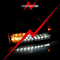 Thumbnail for ANZO 2009-2018 Dodge Ram 1500 Projector Headlights Plank Style Halo w/Switchback Matte Black