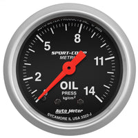 Thumbnail for Autometer Sport Comp 52.4 mm Mechanical 0-14 Kg/ Cm2 Oil Pressure Metric Gauge