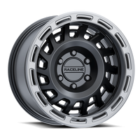 Thumbnail for Raceline 957BS Halo 18x9in / 5x150 BP / 18mm Offset / 110.3mm Bore - Black & Silver Lip Wheel