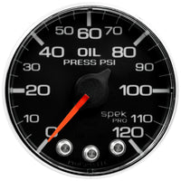Thumbnail for Autometer Spek-Pro Gauge Oil Press 2 1/16in 120psi Stepper Motor W/Peak & Warn Blk/Chrm