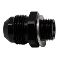 Thumbnail for DeatschWerks 8AN Male Flare to M14 X 1.5 Male Metric Adapter (Incl Washer) - Anodized Matte Black
