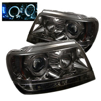 Thumbnail for Spyder Jeep Grand Cherokee 99-04 Projector Headlights LED Halo LED Smke - PRO-YD-JGC99-HL-SMC