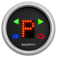 Thumbnail for AutoMeter Gauge Gear Pos 2-1/16in. Incl Indicators Black Dial Red Led Silver Bezel