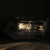 Thumbnail for AlphaRex 09-18 Dodge Ram 1500HD PRO-Series Proj Headlights Plank Style Alpha Black w/Seq Signal/DRL