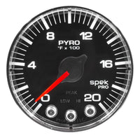 Thumbnail for Autometer Spek-Pro Gauge Pyro. (Egt) 2 1/16in 2000f Stepper Motor W/Peak & Warn Blk/Chrm