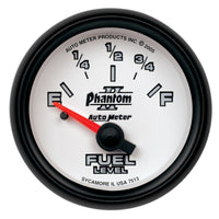 Thumbnail for Autometer Phantom 2-1/16in 0-90 OHM Fuel Level Gauge