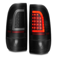 Thumbnail for ANZO 1997-2003 Ford F-150 LED Tail Lights w/ Light Bar Black Housing Smoke Lens