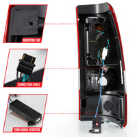 Thumbnail for ANZO 2003-2006 Chevy Silverado 1500 LED Taillights Plank Style Chrome With Red/Clear Lens