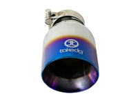 Thumbnail for aFe Takeda 304 Stainless Steel Clamp-On Exhaust Tip 2.5in Inlet / 4in Outlet - Blue Flame