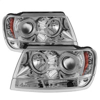 Thumbnail for Spyder Jeep Grand Cherokee 99-04 Projector Headlights LED Halo LED Chrm - PRO-YD-JGC99-HL-C