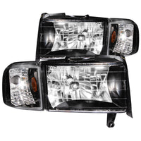 Thumbnail for ANZO 1994-2001 Dodge Ram Crystal Headlights Black