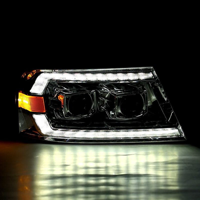 AlphaRex 06-08 Lincoln Mark LT LUXX-Series LED Projector headlights Black w/ Sequential Signal