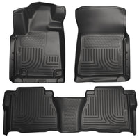Thumbnail for Husky Liners 07-11 Toyota Tundra Double/CrewMax Cab WeatherBeater Combo Black Floor Liners