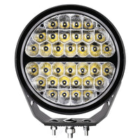 Thumbnail for Go Rhino Xplor Blackout Series Round LED Sgl Driving Kit w/DRL (Surface/Thread Stud Mnt) 9in. - Blk