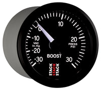 Thumbnail for Autometer 52mm Stack Instruments -30INHG to +30PSI Mechanical Boost Gauge - Black