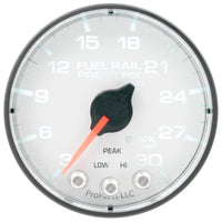 Thumbnail for Autometer Spek-Pro 2 1/16in 30KPSI Stepper Motor W/Peak & Warn White/Black Rail Pressure Gauge