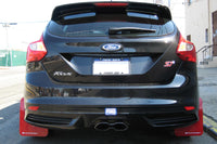 Thumbnail for Rally Armor 12-19 Ford Focus (Incl. ST) / 16-19 RS Nitrous Blue UR Mud Flap w/ White Logo