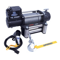 Thumbnail for Superwinch 11500 LBS 12V DC 3/8in x 84ft Steel Rope Tiger Shark 11500 Winch