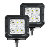 Thumbnail for Go Rhino Xplor Bright Series Cube LED Spot Light Kit (Surface/Threaded Stud Mount) 3x3 - Blk (Pair)