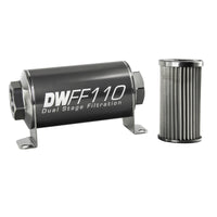 Thumbnail for DeatschWerks Stainless Steel 10AN 10 Micron Universal Inline Fuel Filter Housing Kit (110mm)
