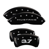 Thumbnail for MGP 4 Caliper Covers Engraved Front 2015/Mustang Engraved Rear 2015/GT Yellow finish black ch