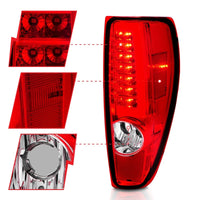Thumbnail for ANZO 2004-2012 Chevrolet Colorado/ GMC Canyon LED Tail Lights w/ Light Bar Chrome Housing Red/Clear