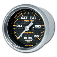 Thumbnail for Autometer Carbon Fiber 52mm 100 PSI Electronic Fuel Pressure Gauge