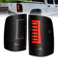 Thumbnail for ANZO 2007-2013 GMC Sierra LED Tail Lights w/ Light Bar Black Housing Smoke Lens