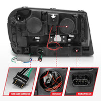 Thumbnail for ANZO 2002-2009 Chevrolet Trailblazer Projector Headlights w/ Halo Black