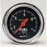 Thumbnail for AutoMeter Gauge Fuel Pressure 2-1/16in. 15PSI Mechanical Traditional Chrome