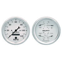 Thumbnail for AutoMeter Gauge Kit 2 Pc. Quad & Speedometer 5in. Old Tyme White