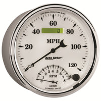 Thumbnail for AutoMeter Gauge Tach/Speedo 5in. 120MPH & 8K RPM Elec. Program Old Tyme White II