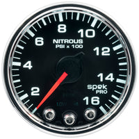 Thumbnail for Autometer Spek-Pro Gauge Nitrous Press 2 1/16in 1600psi Stepper Motor W/Peak & Warn Blk/Chrm