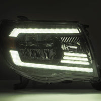 Thumbnail for AlphaRex 05-11 Toyota Tacoma LUXX Crystal Headlights Plank Style Chrome w/Activation Light/DRL