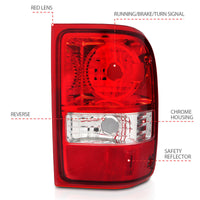 Thumbnail for ANZO 2001-2011 Ford Ranger Taillights w/ Red/Clear Lens (OE Replacement) Pair